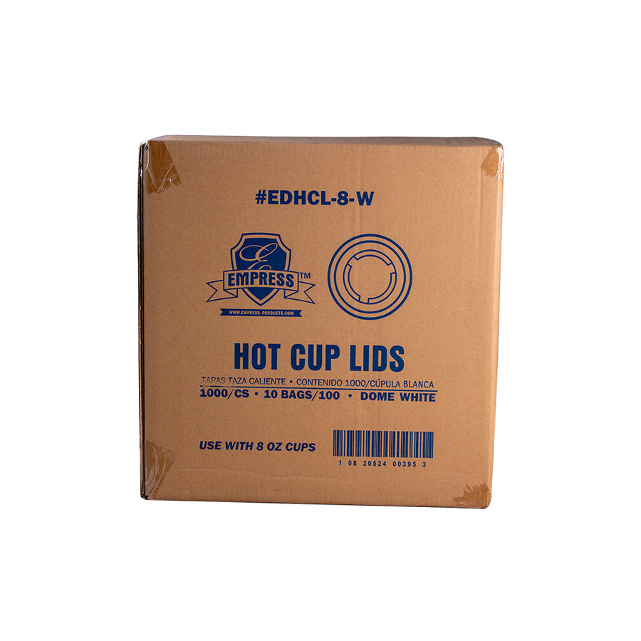 Empress EDHCL-8-W Dome Lid for 8oz Paper Hot Cup White 1000/CS