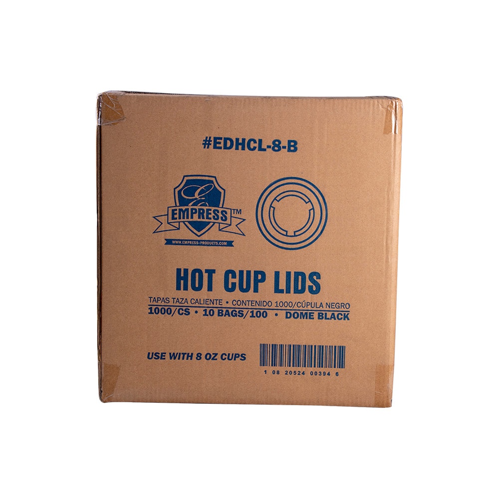Empress EDHCL-8-B Dome Lid for 8oz Paper Hot Cup Black 1000/CS