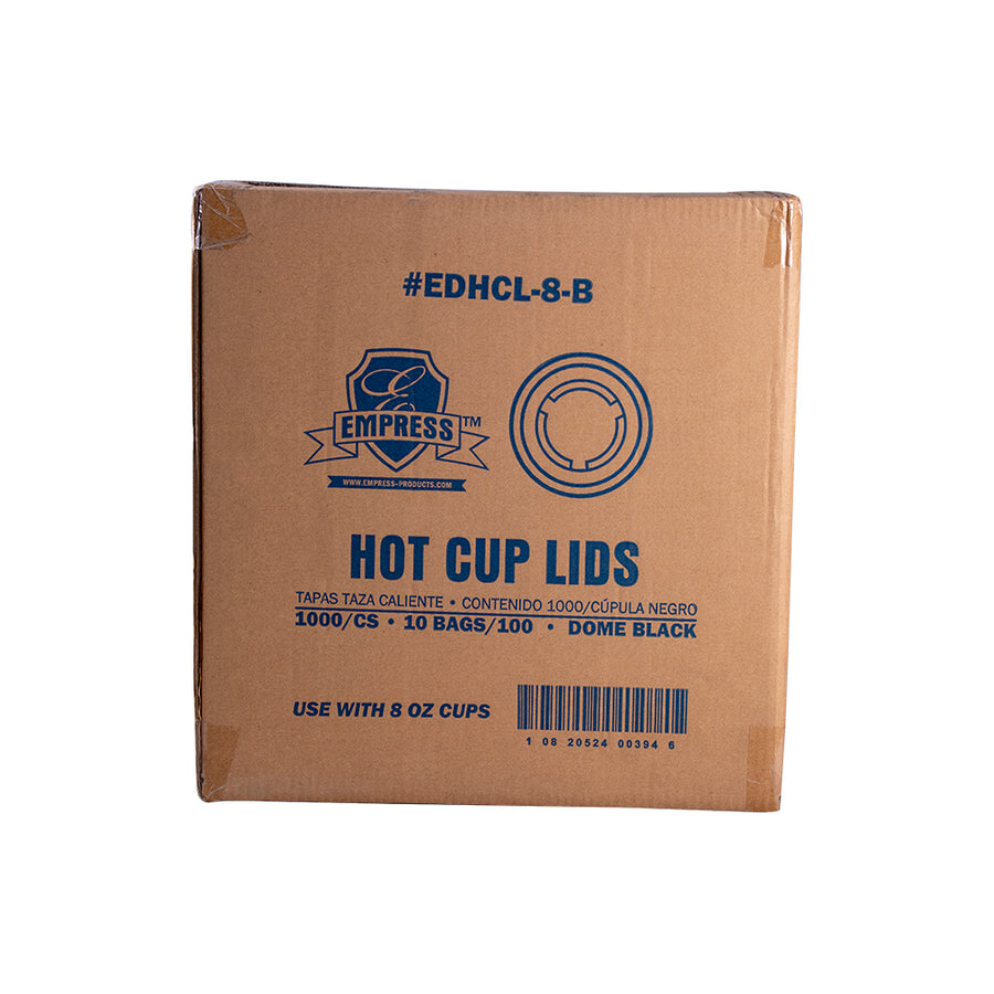 Empress EDHCL-8-B Dome Lid for 8oz Paper Hot Cup Black 1000/CS