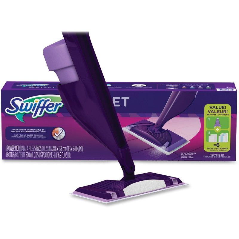 Swiffer 92811 Swiffer WetJet Spray Mop Starter Kit Power Mop 5 Pads & Solution 2/CS