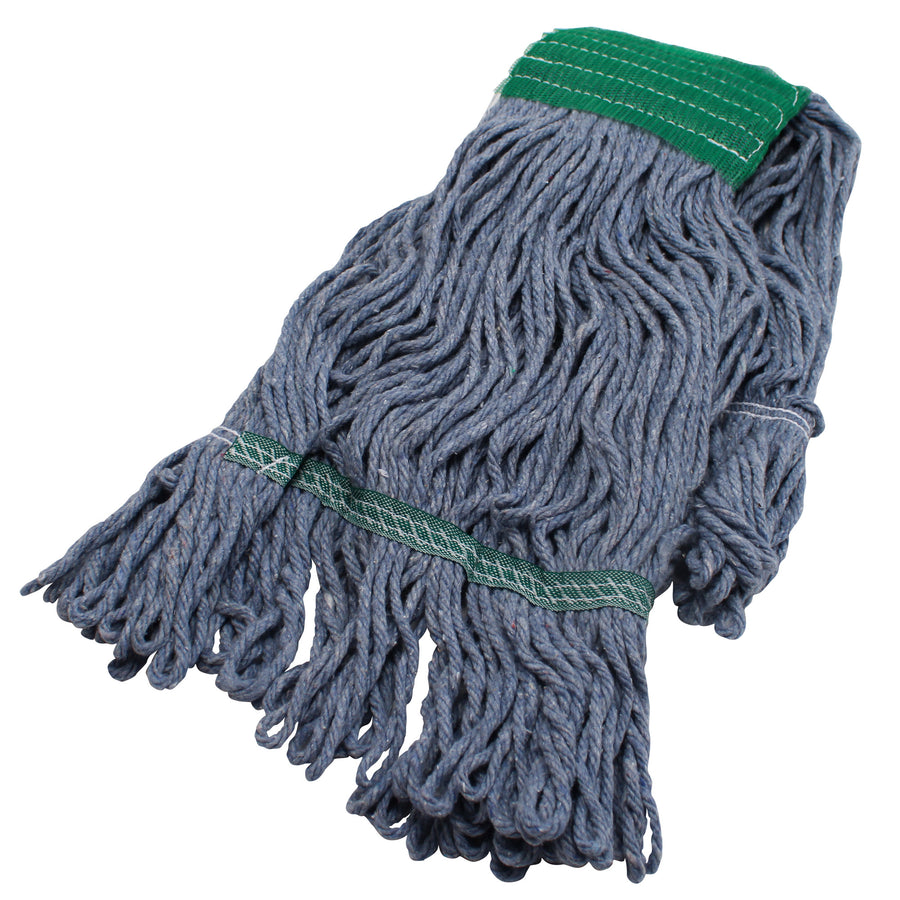 Performance Plus P28312 Blue Blended Loopend Mop Med Wide Band Green Mesh 12/CS