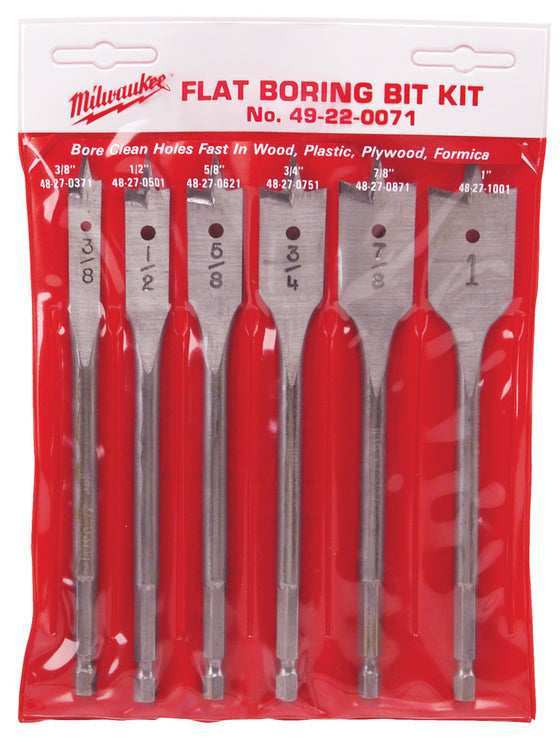 6PC 6" Spade Bit Kit