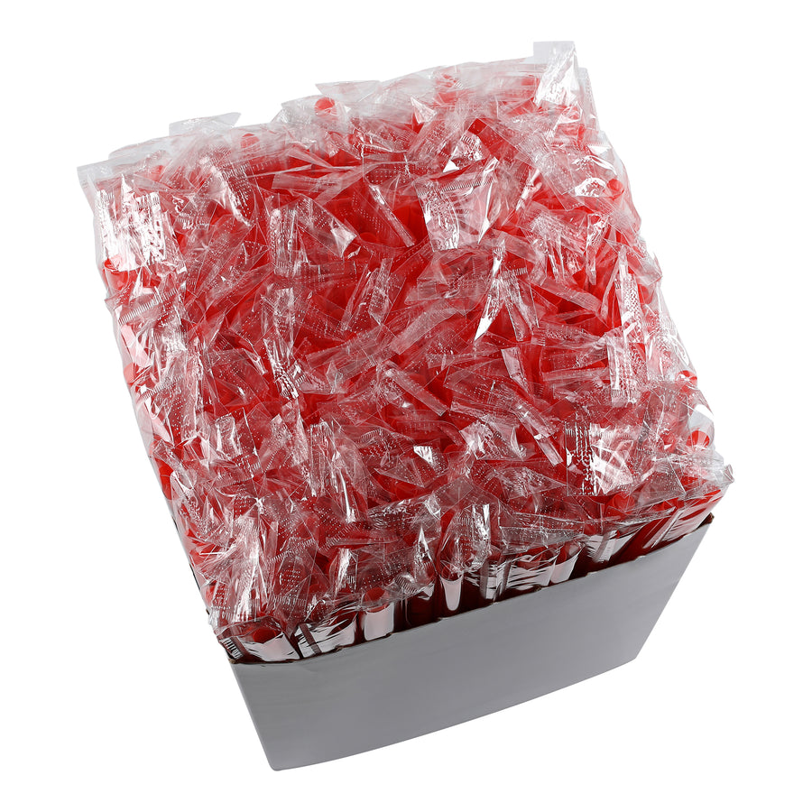 Empress ESS10 Jumbo Spoon Straw Film Wrapped 10.25" Red Boxed 5400/CS