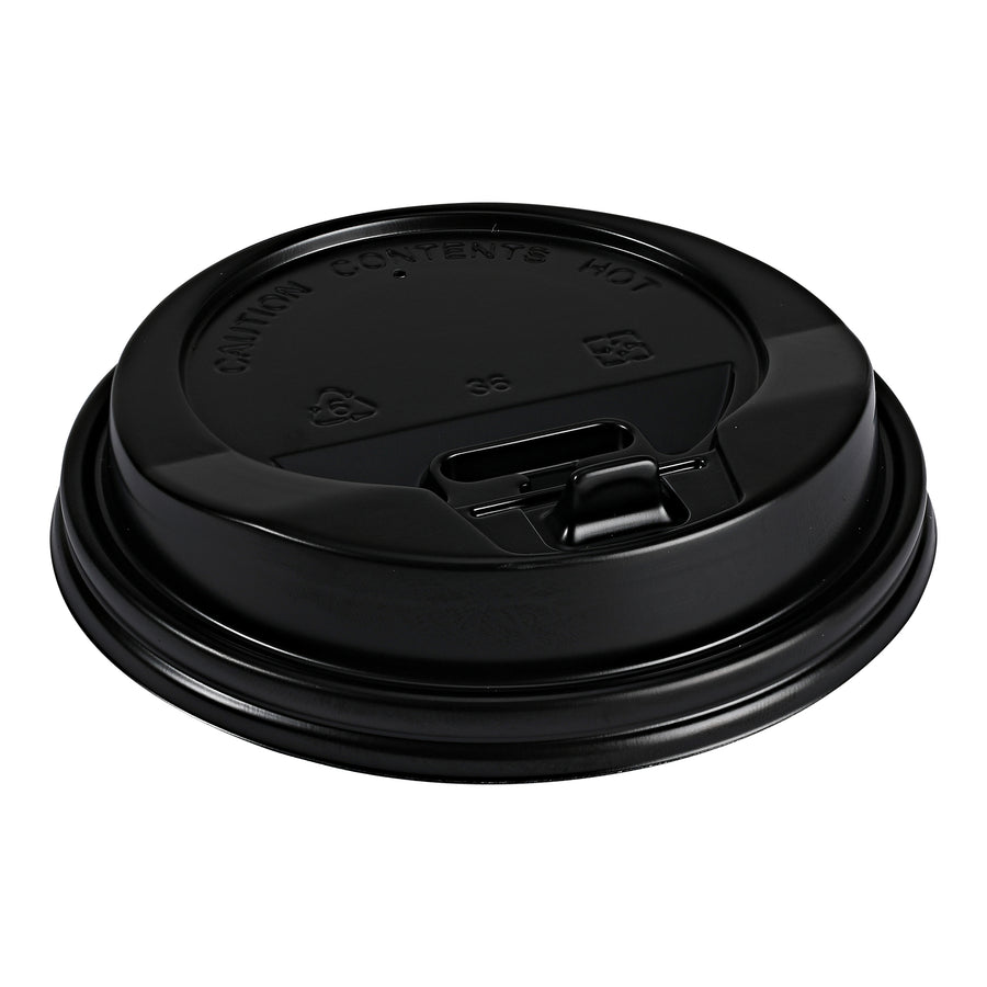Empress E1020-DLB Dome Lid for 10-20oz Paper Hot Cups Black 90 mm Rim 1000/CS