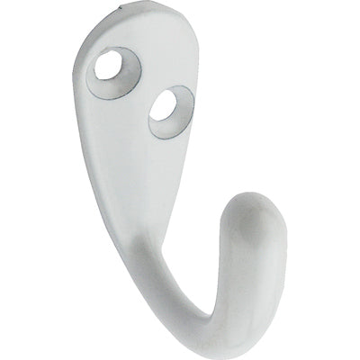 2PK WHT SGL Cloth Hook