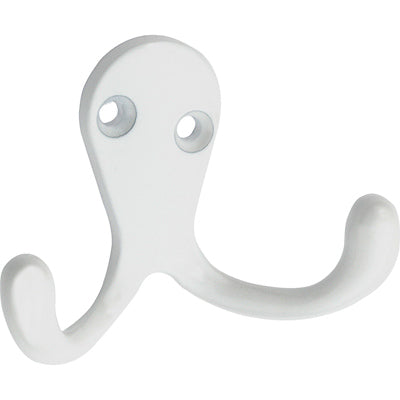 2PK WHT DBL Cloth Hook