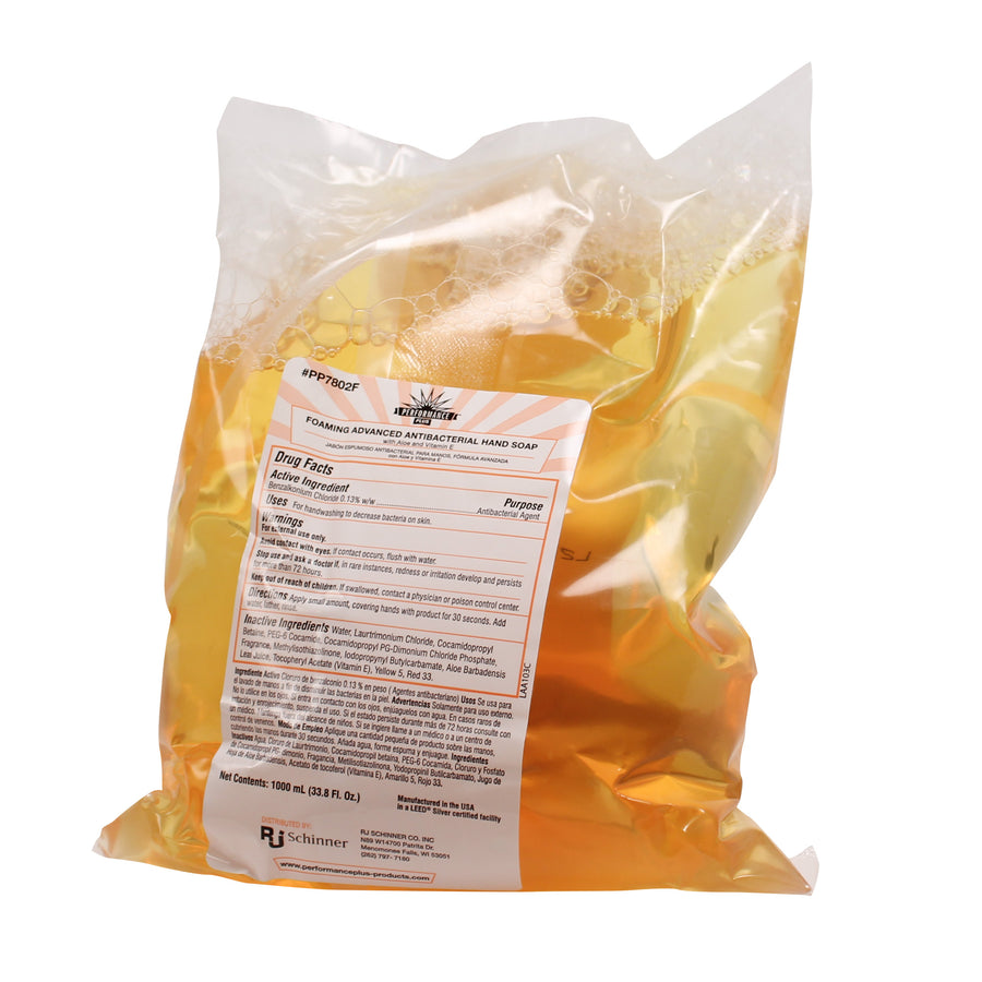 Performance Plus PP7802F Foaming Advanced Antibac. Hand Soap Amber w/ Citrus Spice Scent 1000 ml 6/CS