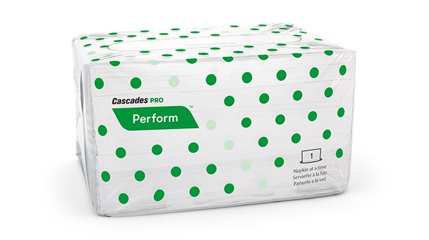 Cascades PRO T400 Perform Interfold Napkin White 8.5" X 12.63" 1-Ply, 188 Sheets, 32/CS