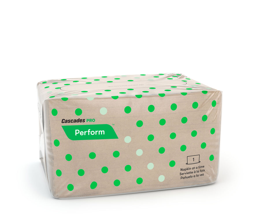 Cascades PRO T401 Perform Interfold Napkin Natural 8.5" X 12.63" 1-Ply, 188 Sheets, 32/CS