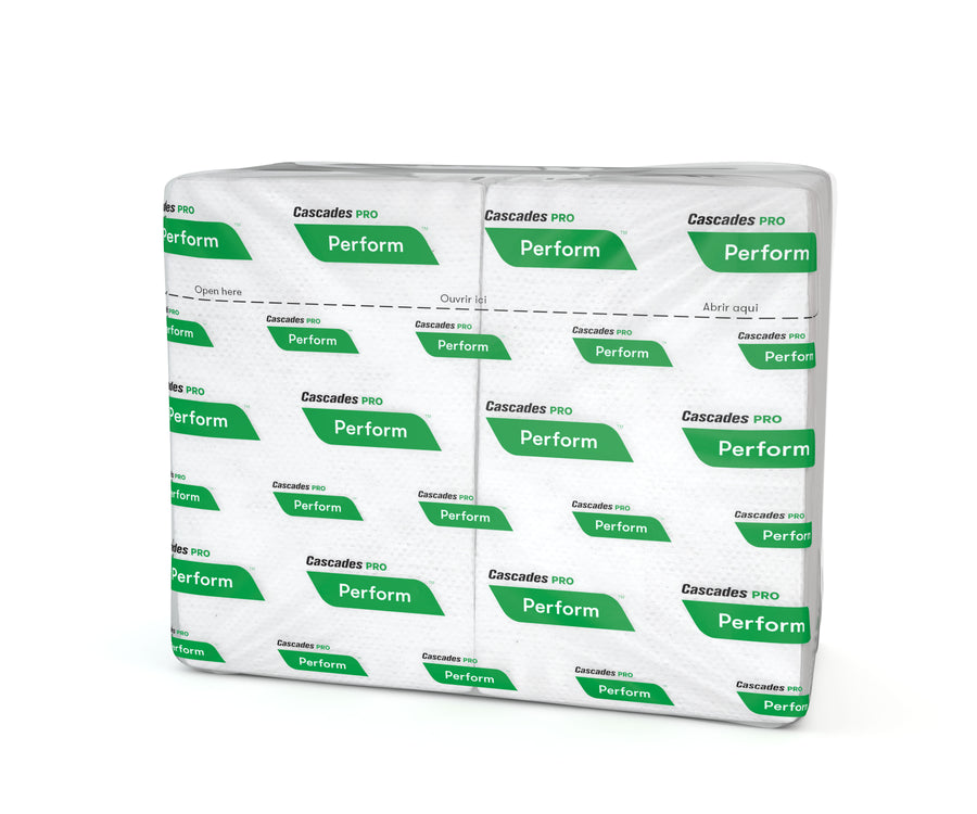 Cascades PRO T410 Perform Interfold Napkin White 8.5" X 12.63" 1-Ply 376 Sheets 16/CS