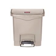 Rubbermaid 1883456 Slim Jim Step-On Resin Container Beige 8 Gallon / 30.3L Front Step