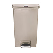 Rubbermaid 1883460 Slim Jim Step-On Resin Container Beige 18 Gallon / 68L Front Step