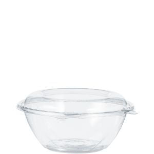 Dart CTR24BD SafeSeal Tamper-Evident Bowls Clear 24 oz w/ Dome Lid 150/CS