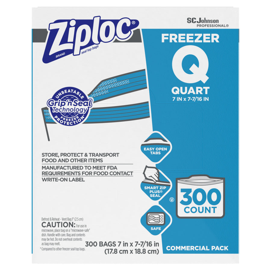 Ziploc 364957 Ziploc Freezer Bags 1 Quart 300/CS