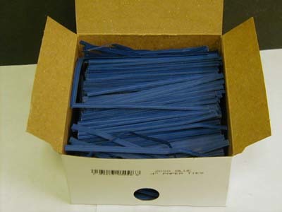Bedford Industries 4ttb 4" x 3/16" Blue Twist Tie Paper with Single Wire 2000/BX
