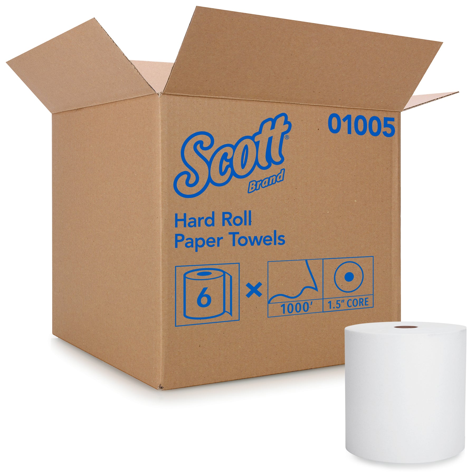 Scott 01005 Scott High Capacity Hard Roll Towel White 8" x 1000' 6/CS