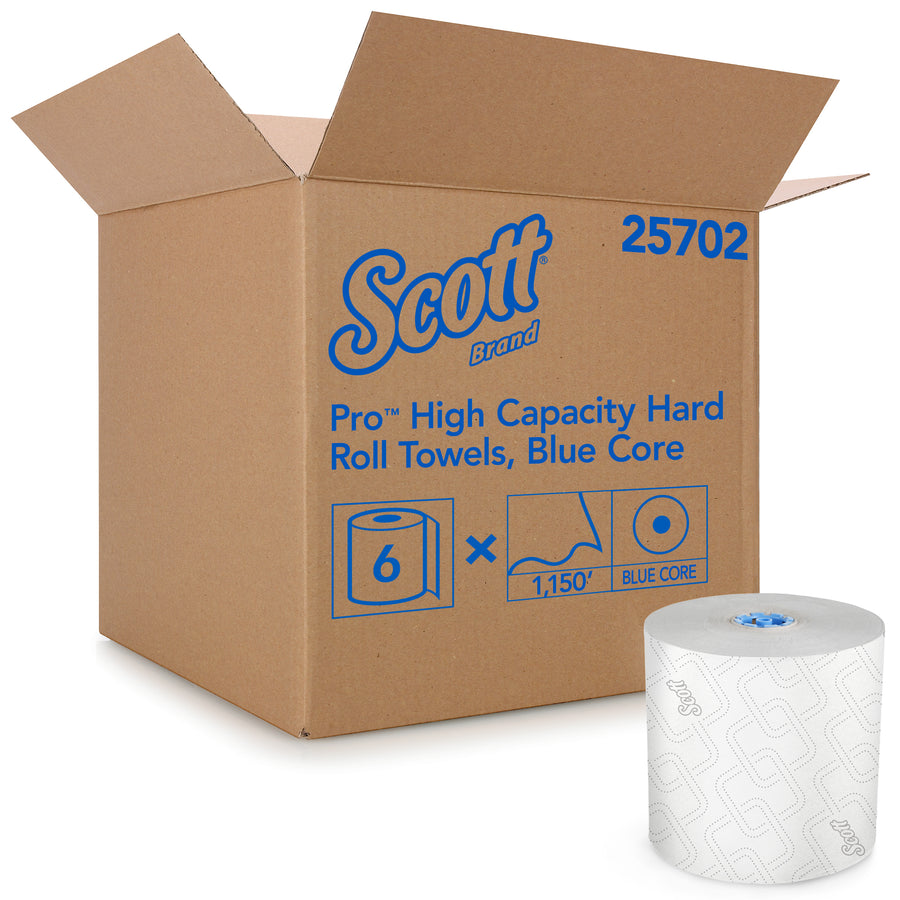 Scott 25702 Scott Hard Roll Towels White 7.5" x 1150' 6/CS
