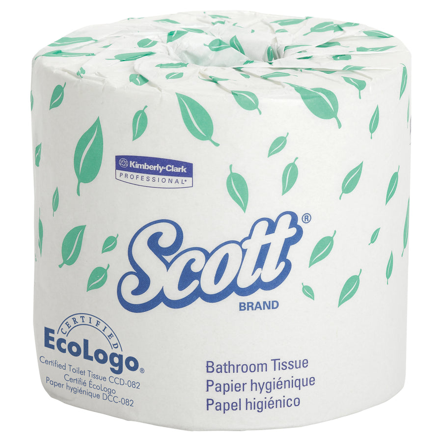 Scott 05102 SCOTT Standard Roll Bath Tissue White 1 Ply 4.1" x 4" 1210 Sheets 80/CS