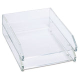 Kantek AD-15 Clear Acrylic Letter Tray, 2 Sections, Letter Size Files, 10.5" X 13.75" X 2.5", Clear, 2/pack 2