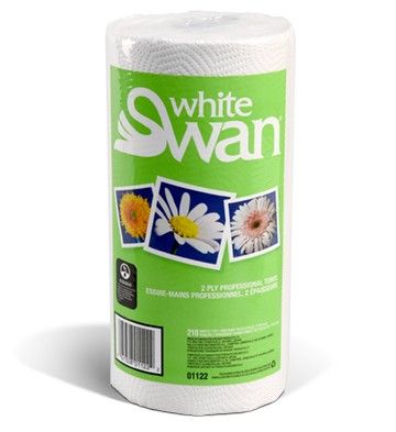 Kruger 01122 White Swan Kitchen Roll Towel White 2 Ply 11" x 8" 2520/CS