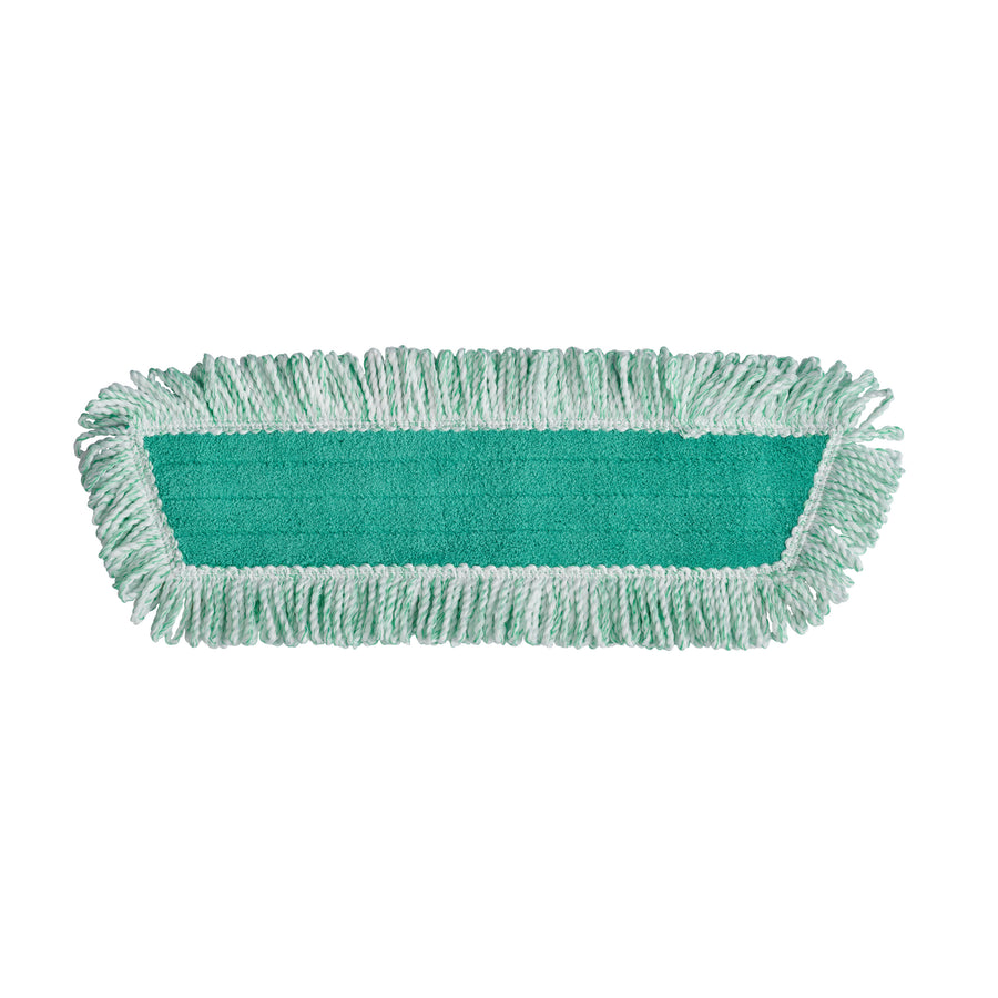 Rubbermaid FGQ40800GR00 Economy Microfiber Dust Mop Green, 18", w/ Fringe 12/CS