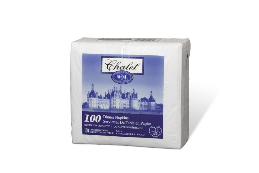 Kruger 07130 Chalet 15" X 16" Dinner Napkin White 2-Ply 1/8 Fold 3000/CS