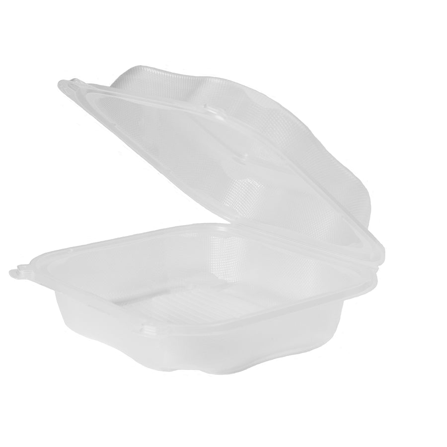 Genpak CLX200-CL Clover Clear Large Hinged Container 8.35" X 8.32" X 2.88" 150/CS