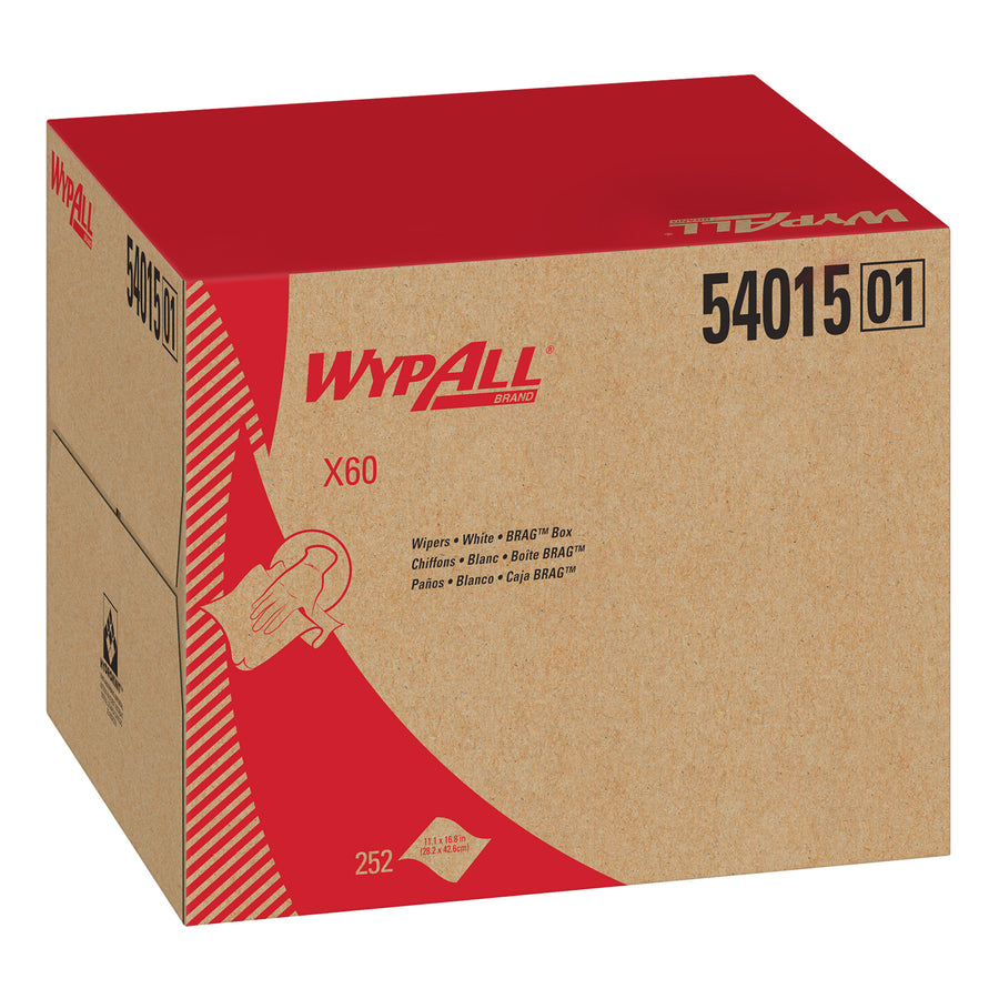 Kimberly Clark 54015 WypAll X60 Extended Use Wipers White Brag Box 11.1" x 16.8" 236/CS