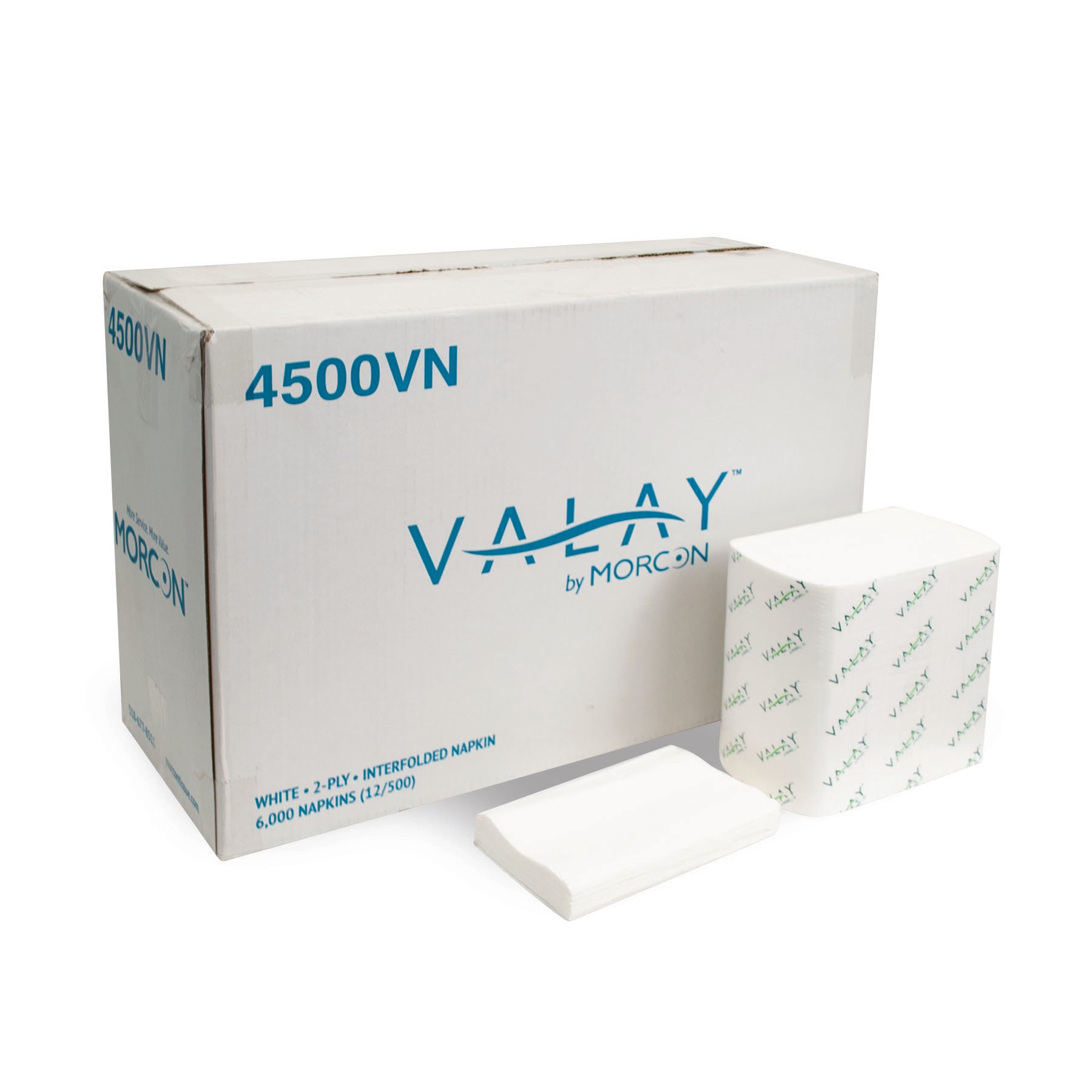 Valay 4500VN 6.3" X 8.85" Valay Napkin White 2-Ply 6000/CS