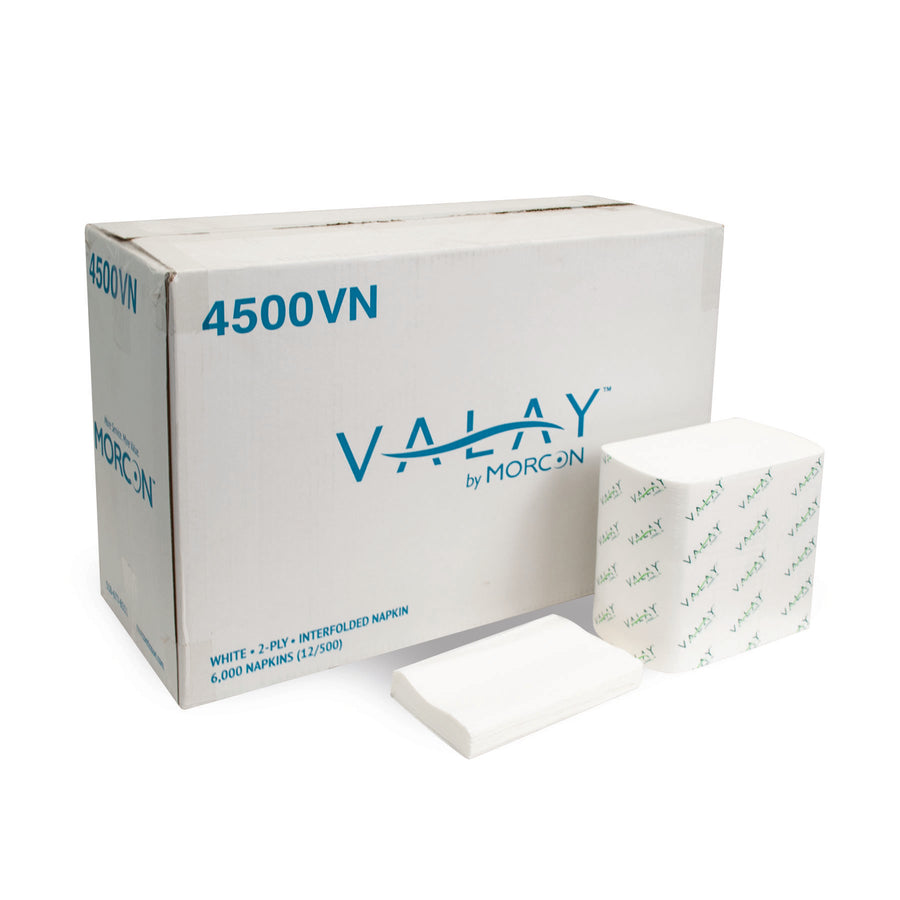 Valay 4500VN 6.3" X 8.85" Valay Napkin White 2-Ply 6000/CS