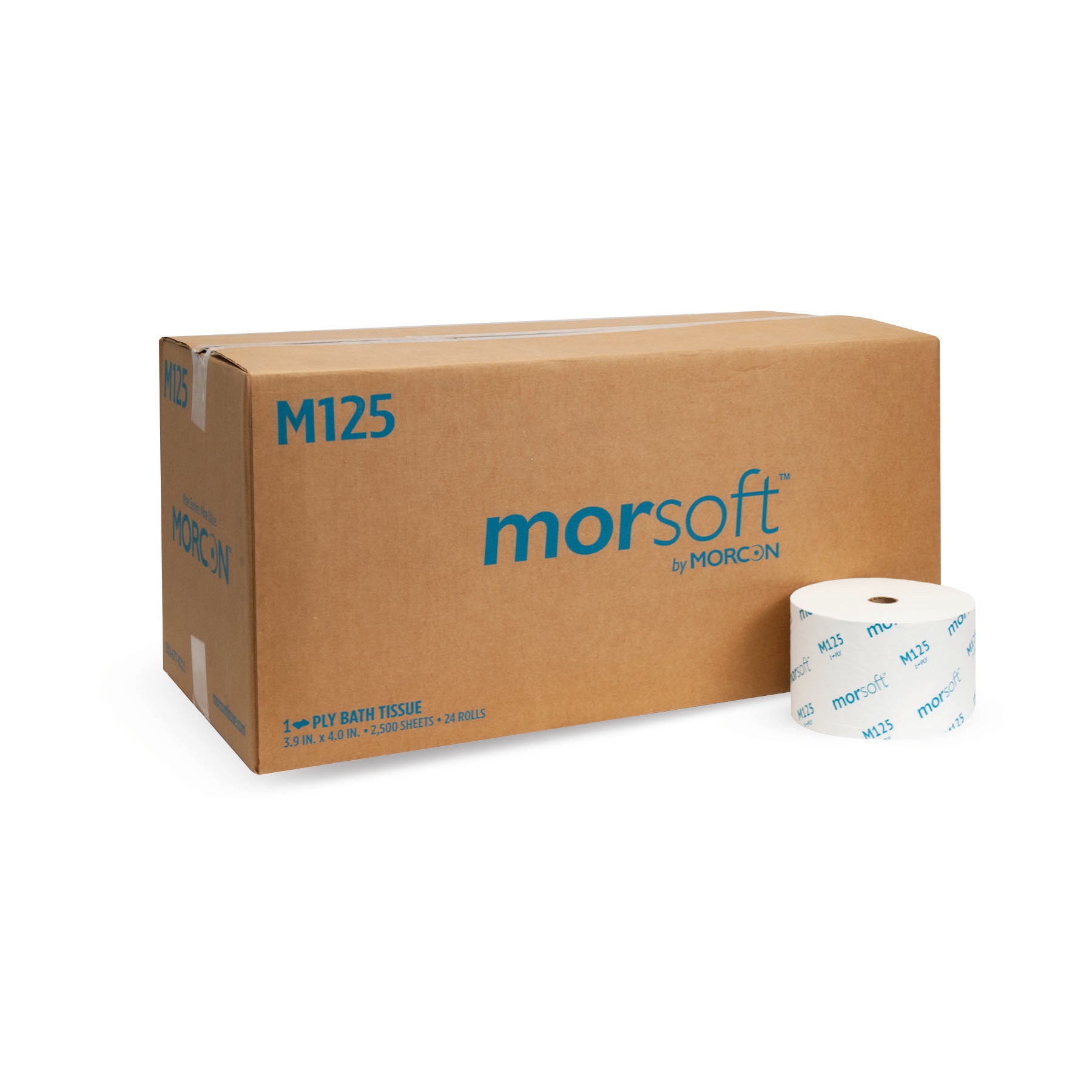 Morsoft M125 Morsoft 0.88" Core Bath Tissue White 3.9" X 4" 1-Ply 2500 Sheets 24/CS