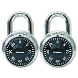 Master Lock 1500-T Combination Lock, Stainless Steel, 1.87" Wide, Silver/Black, 2/Pack 2
