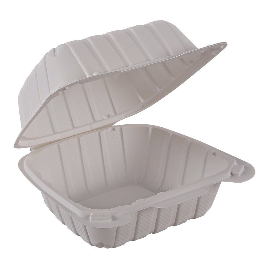 Empress Earth EPPHL-66 Hinged Container Mineral Filled PP 6" x 6" x 3" Natural 300/CS
