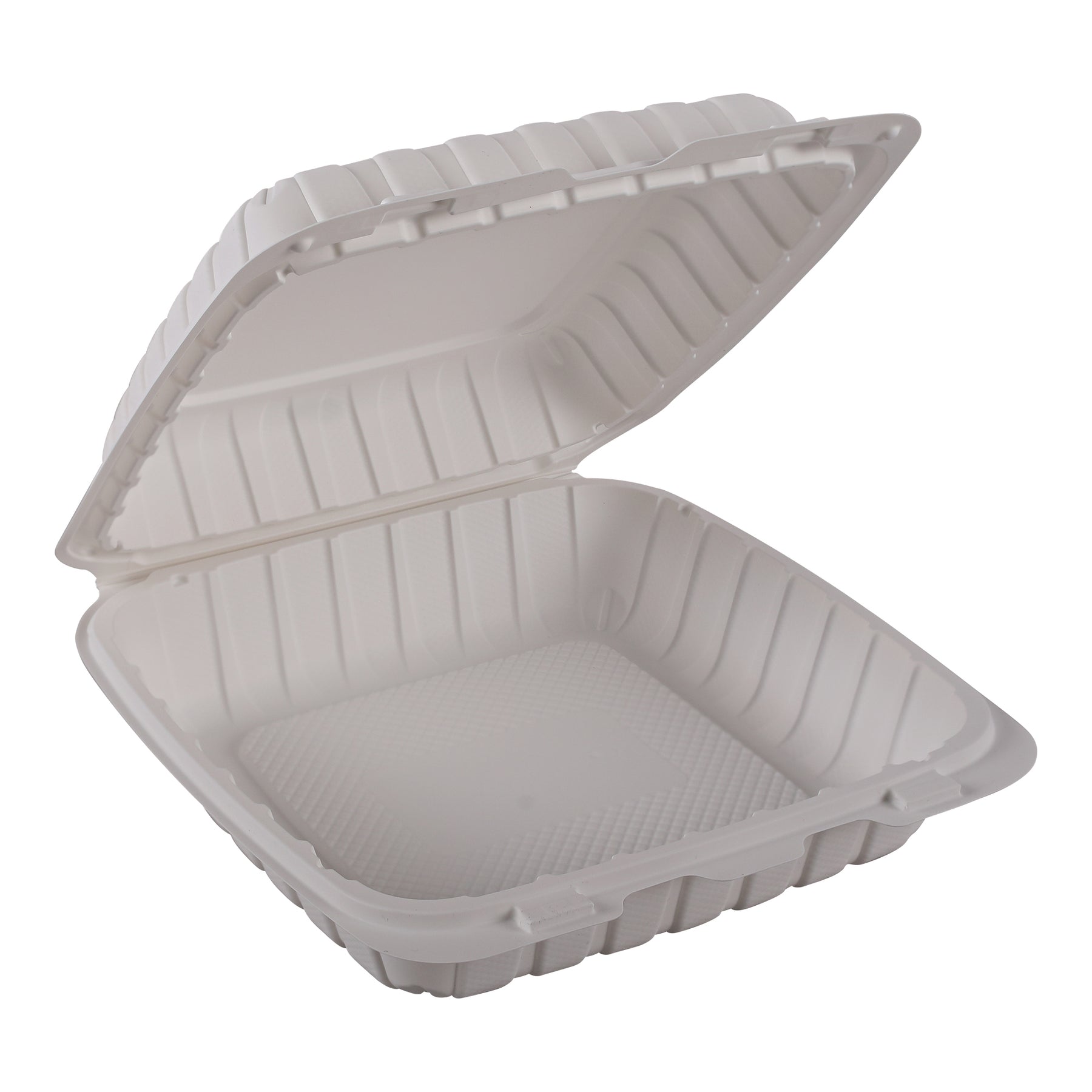 Empress Earth EPPHL-91 Hinged Container Mineral Filled PP 9" x 9" x 3" Natural 1-Compartment 150/CS