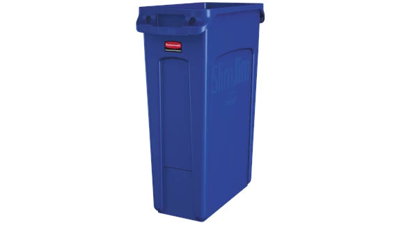 Rubbermaid 1956185-EA Slim Jim Vented Container Blue, 23 Gallon / 87.1 Liter