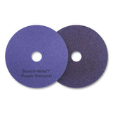 Scotch-Brite 08742 Diamond Floor Pads, 14" Diameter, Purple, 5/carton 2
