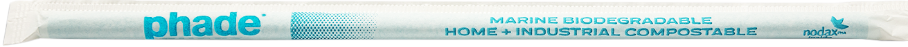 Wincup 511167 7.75" Jumbo Phade Straw Teal Printed Paper Wrapped 3750/CS