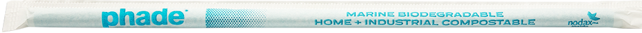 Wincup 511167 7.75" Jumbo Phade Straw Teal Printed Paper Wrapped 3750/CS