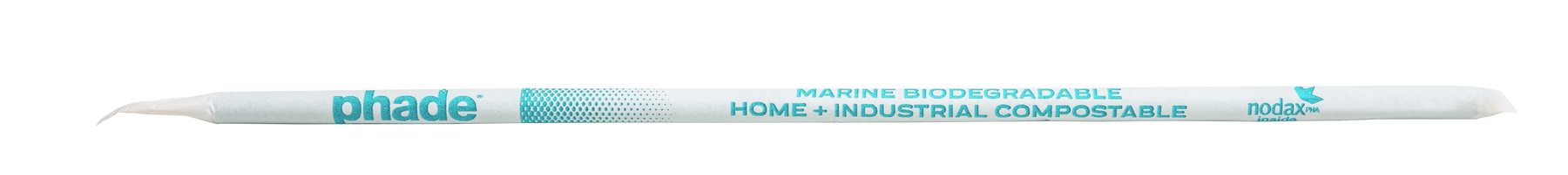 Wincup 511169 8.5" Giant Phade Straw Teal Printed Paper Wrapped 1200/CS