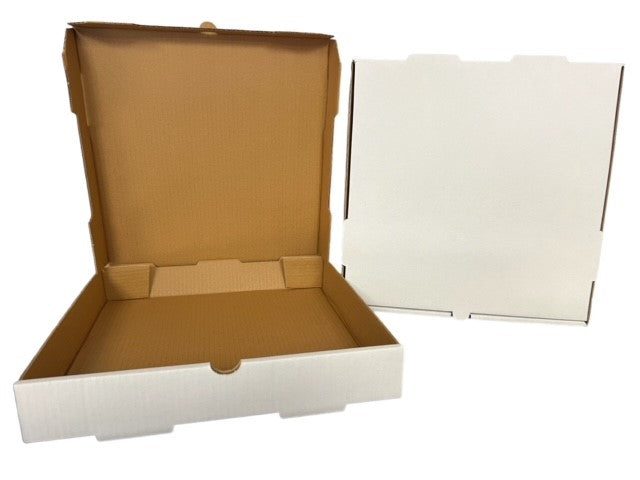 Nemco 300122 12x12x2 White Plain Pizza Box White / Kraft B Flute 50/CS