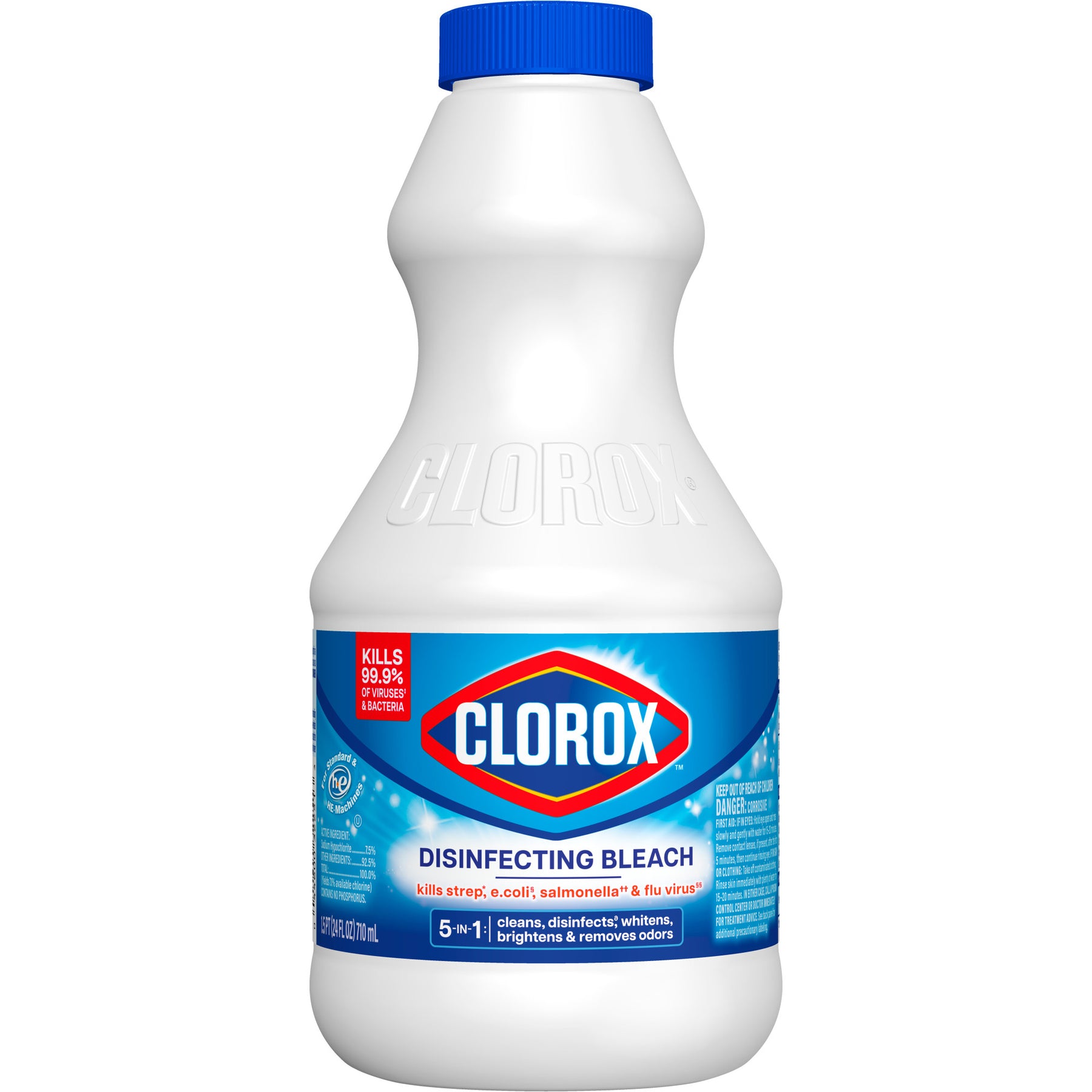 Clorox 32251 Clorox Disinfecting Bleach Liquid Regular Concentrated, 24 oz. 12/CS