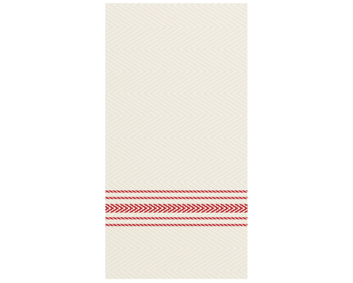 Hoffmaster FP1110 FashnPoint Dinner Napkins 8" x 4" Red & White 800/CS