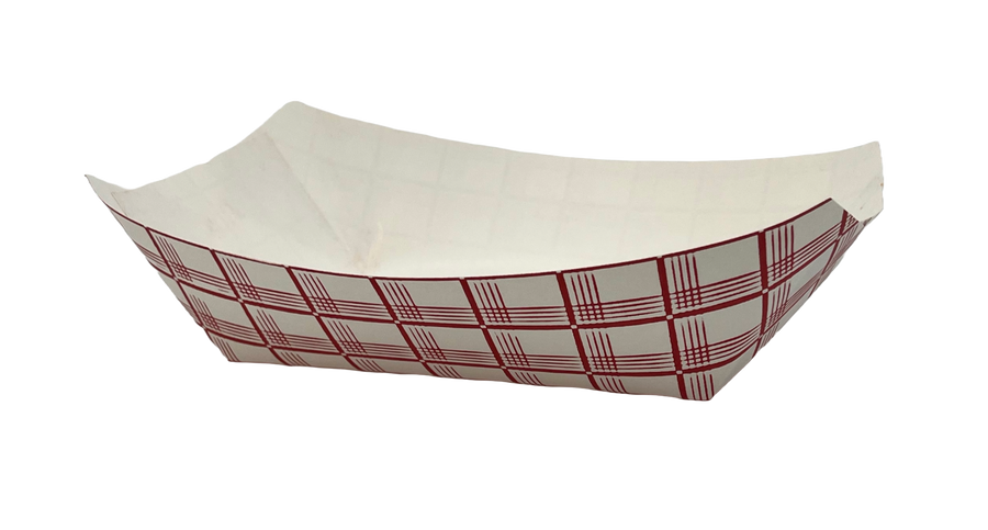 SQP 9253 Companions Brand #300 Food Tray Red Plaid , 8.13" x 5.88" x 2.13" 500/CS