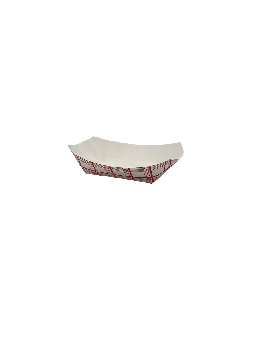 SQP 9258 Companions Brand #50 Food Tray Red Plaid , 5.38" x 3.75" x 1.25" 1000/CS