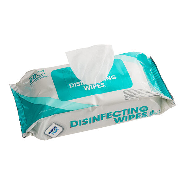CFS Brands 37701 WipesPlus Disinfecting Surface Wipe 7" x 8" 80 Count 12/CS