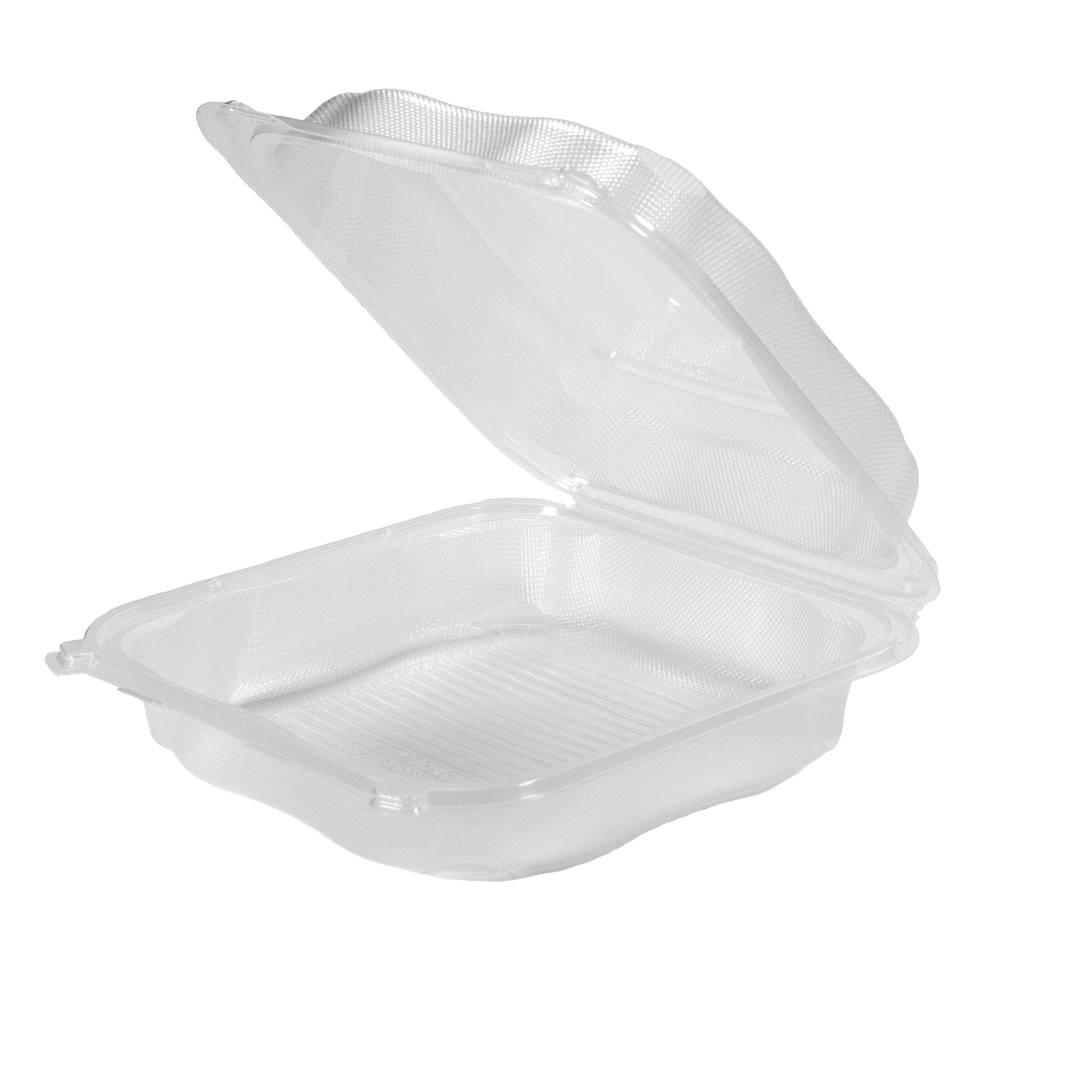 Genpak CLX199-CL Clover Extra Large Hinged Container 9.23" x 9.23" x 3" Clear 150/CS