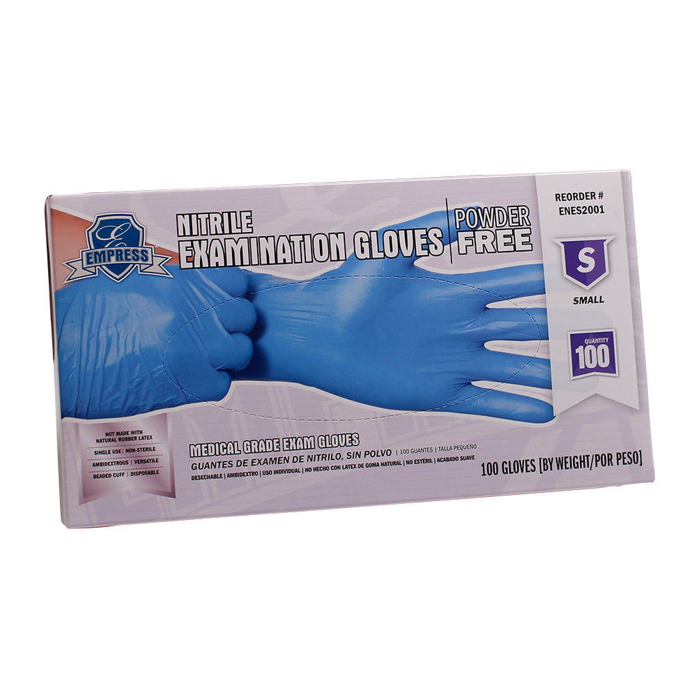 Empress ENES2001 Exam Grade Nitrile Glove Blue Powder Free Small 1000/CS