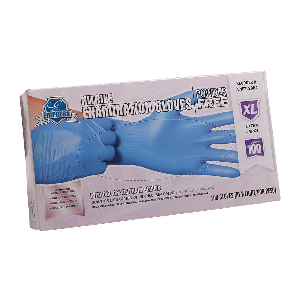 Empress ENEXL2004 Exam Grade Nitrile Glove Blue Powder Free Extra Large 1000/CS