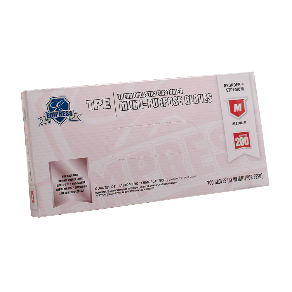 Empress ETPEMQM Thermoplastic Elastomer Glove Medium Clear (TPE)-MQ 2000/CS