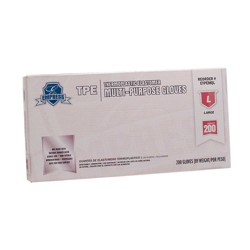 Empress ETPEMQL Thermoplastic Elastomer Glove Large Clear (TPE)-MQ 2000/CS